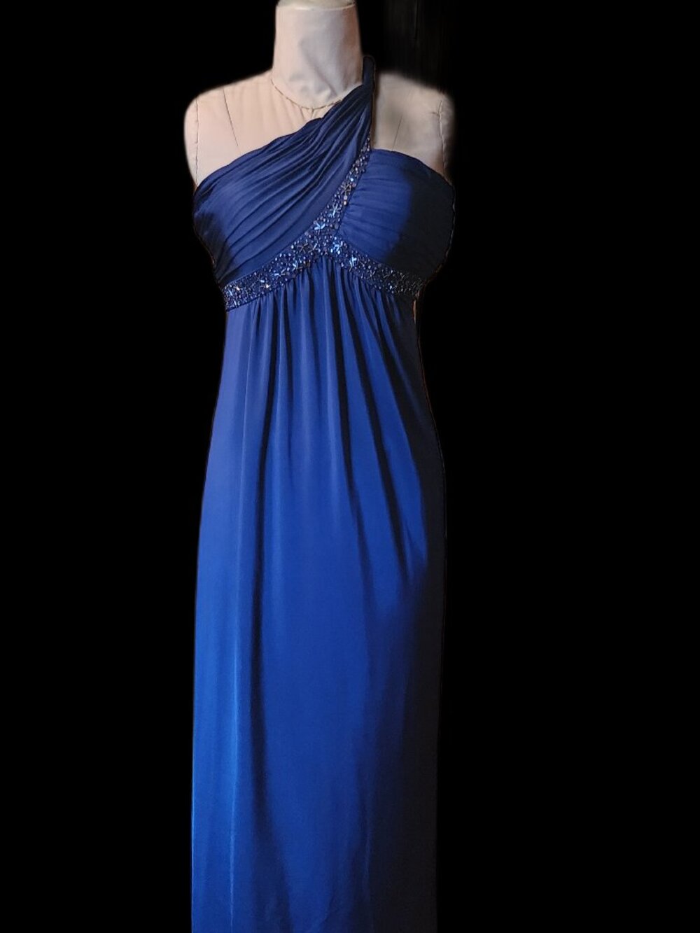 Adrianna Papell Navy, Full Length Cocktail  with Empire Waist, Beading,  Size 4